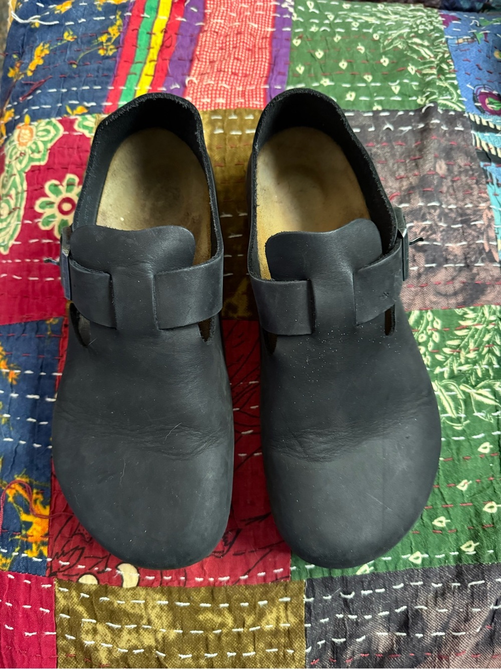 Birkenstock Black Slip-On Clog with Buckle Detail